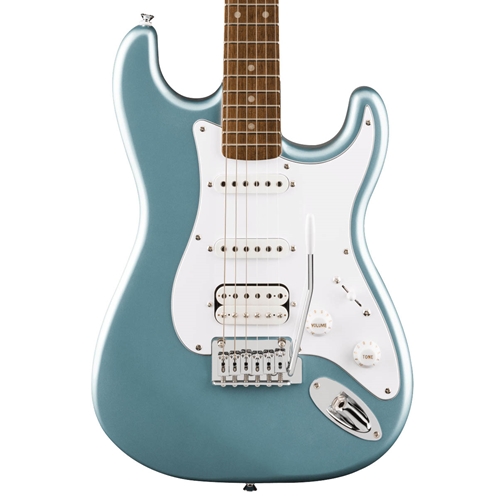 Squier Affinity Series Stratocaster Junior HSS Electric Guitar, Ice Blue Metallic