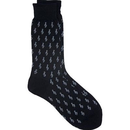 Aim 10025C Mini G-Clefs Socks, Men's (10-13)