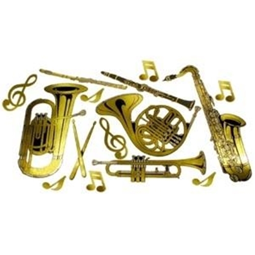 Aim AIM10950 Gold Instruments Wall Decor, 15 Pack