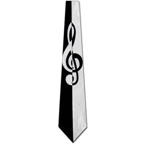 Music Gift RT24 Big Clef Black & White Tie