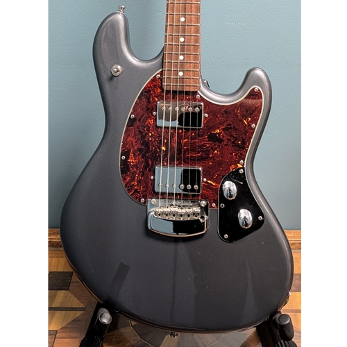 Used Ernie Ball Music Man StingRay HT Electric Guitar, Charcoal Frost