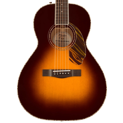 Fender PS-220E Parlor Acoustic Guitar, Ovangkol Fingerboard, 3-Color Vintage Sunburst