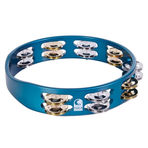Toca TCT10-OB 10" 8 Double Row, Matte Ocean Blue Tambourine