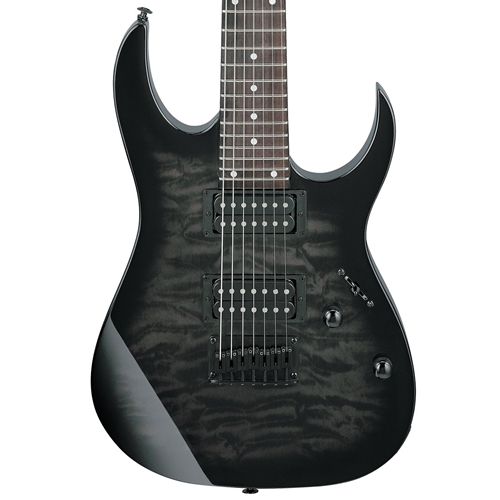 Ibanez GRG7221QATKS GIO RG7221QA 7-String Electric Guitar, Trans Black Sunburst