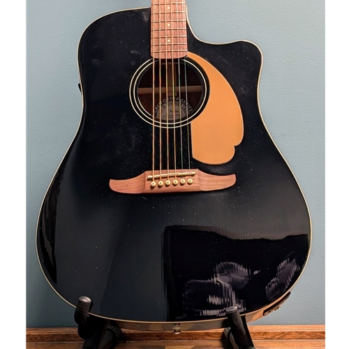Used Fender Redondo Player Aoucstic Guitar with Electronics, Jetty Black
