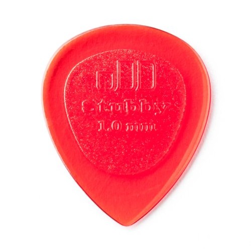 Dunlop 474P1.0 Stubby Jazz Guitar Picks, 1.0mm Red, 6 Pack