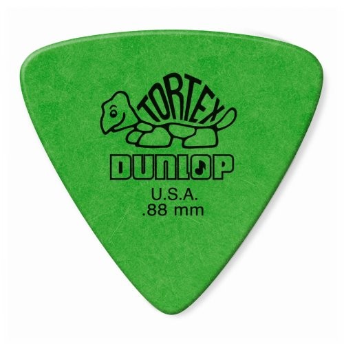 Dunlop 431P.88 Tortex Triangle Guitar Picks, .88mm Green 6 Pack