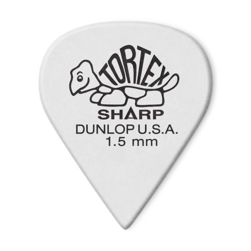 Dunlop 412P1.50 Tortex Sharp Guitar Pick, 1.50mm White, 12 Pack