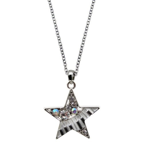 Aim AIMN477 Music Keyboard Star Necklace with crystals