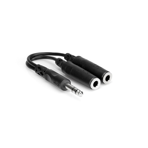 Hosa YPP-118 Y Cable, 1/4 in TRS to Dual 1/4 in TRSF