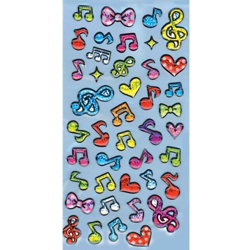 Music Treasures MT332308 Blue Glitter Note Stickers