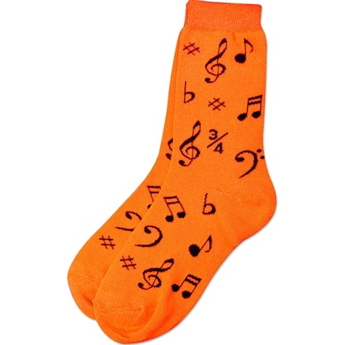 Orange Socks with Black Notes
