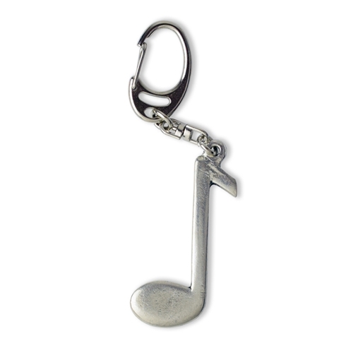 Music Gift KEY22 8th Note Pewter Keychain
