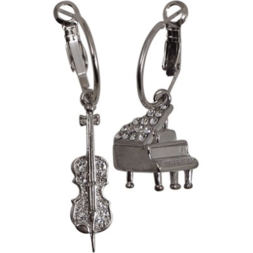 Aim ER436 Earring Piano Cello Crystal Clear/Silver