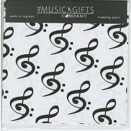 Music Gift GWP03 Gift Wrap - Bass and Treble Clefs