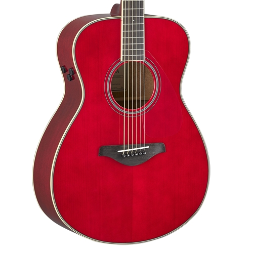 Yamaha FS-TA Acoustic Guitar with Electronics, Ruby Red Trans