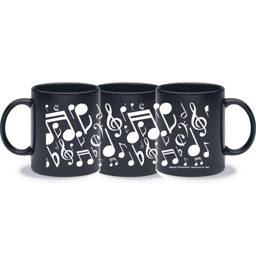 Music Treasures C640 Big Notes Music Coffee Mug - Black