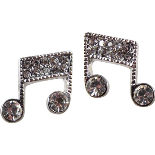 Aim ER418 Music Note Crystal Earrings, Silver