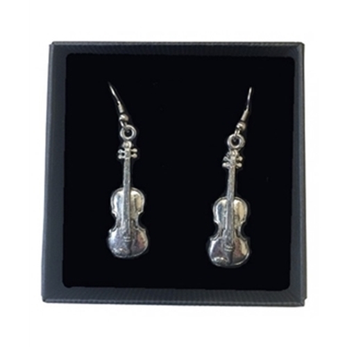 Music Gift PE2 Violin Pewter Earings