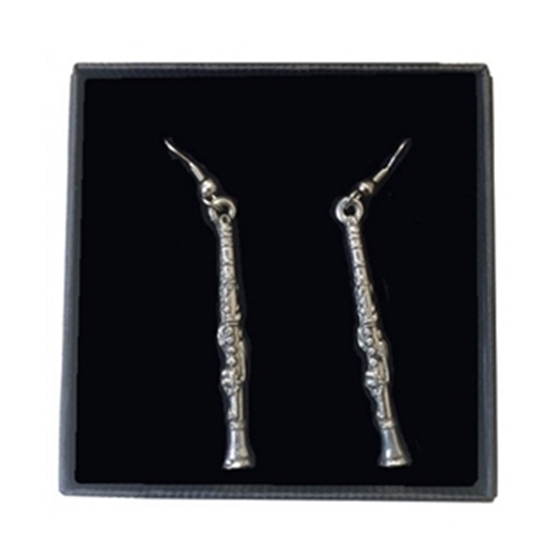 Music Gift PE5 Clarinet Pewter Earings