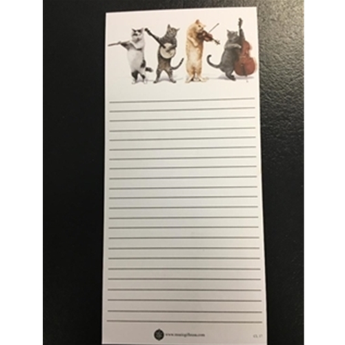 Music Gift CL17 Shopping List Pad - Cats Love Music