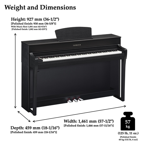 Beacock Music - Yamaha CLP-735R Clavinova Console Digital Piano