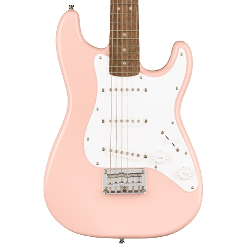 Squier Mini Stratocaster Electric Guitar, Laurel Fingerboard, Shell Pink