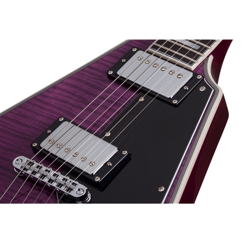 Beacock Music - Schecter V-1 Custom Electric Guitar, Trans Purple