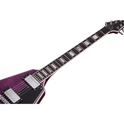 Beacock Music - Schecter V-1 Custom Electric Guitar, Trans Purple