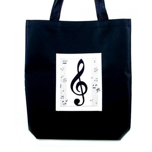 Music Treasures MT500154-1 G-Clef Tote Bag, Black Canvas