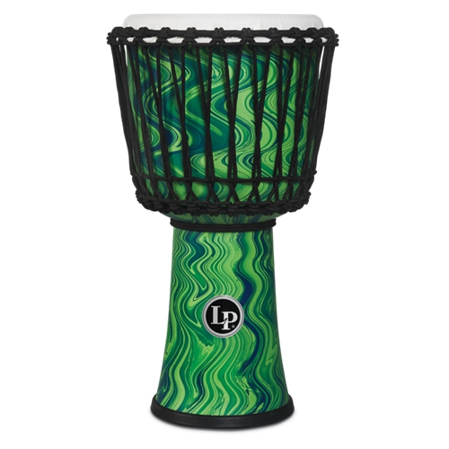 LP2010-GM LP World 10" Rope Tuned Circle Djembe, Green Marble