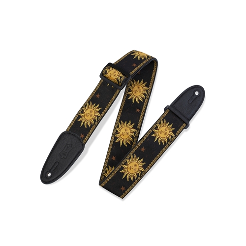 Levy's MPJG-SUN-BLK 2" Sun Design Jacquard Weave Guitar Strap