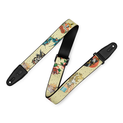 Levy's MP2TAT-005 2″ Tattoo Series Poly Guitar Strap