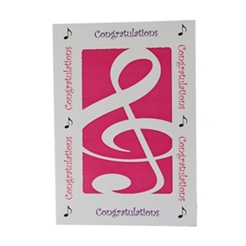 Music Gift GC10P Greeting Card - Congratulations - Pink