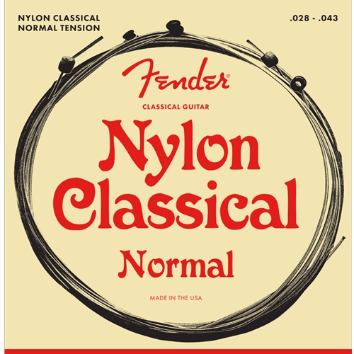 Fender 0730130400 Nylon Acoustic Strings, 130 Clear/Silver, Ball End, Gauges .028-.043