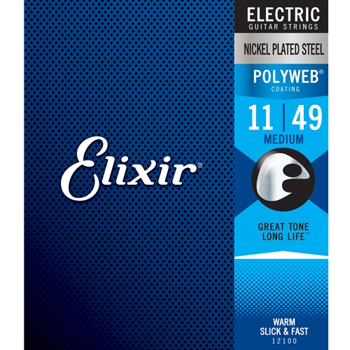 Elixir EL12100 Medium .011-.049 Electric Nickel Plated Steel w/ Polyweb Coating