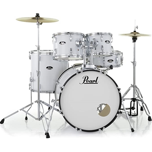 Pearl Roadshow 5-Piece Drumset with Cymbals and Hardware, White