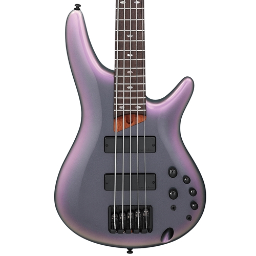 Ibanez SR505E 5-String Electric Bass Guitar, Black Aurora Burst