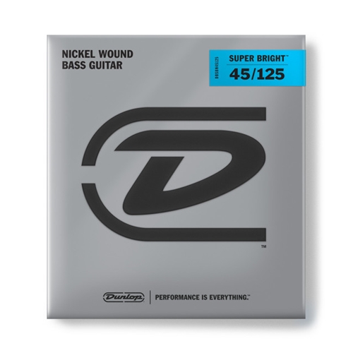Dunlop DBSBN45125 Super Bright Nickel Wound Bass Strings 45-125, 5-String Set