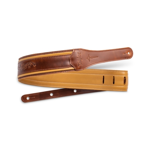 4118-25 Taylor Nouveau Strap,Med Brown Leather,2.5" ,Butterscotch,Distress Brown.
