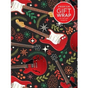 Hal Leonard HL00196584 Wrapping Paper - Red Guitar Theme