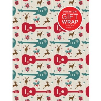 Hal Leonard HL00285992 Wrapping Paper - Guitars & Reindeer Theme