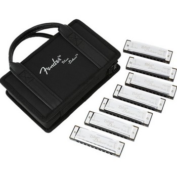 Fender 0990701049 Blues Deluxe Harmonica, Pack of 7, with Case