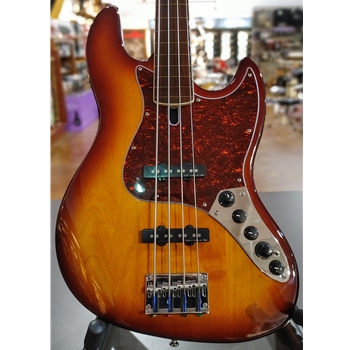 Used Sire Marcus Miller V7 Fretless Electric Bass Guitar, Tobacco Burst