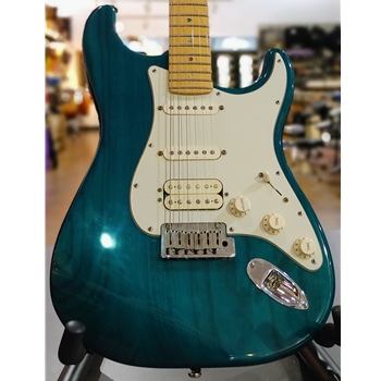 Used Fender American Deluxe Fat Stratocaster Electric Guitar, Teal Green