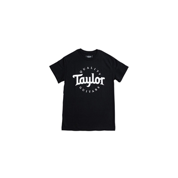 15852 Men's Basic Black T-Shirt with White Taylor Logo