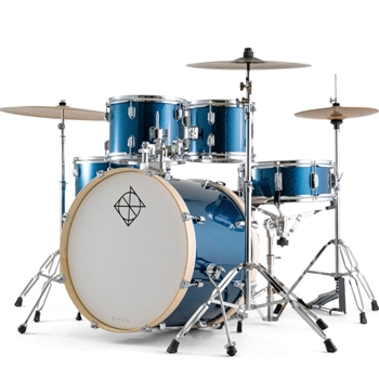 Dixon Spark 5-Piece Drumset with Hardware and Cymbals, Ocean Blue Spakle