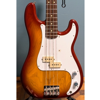 Used Fender Precision Electric Bass Guitar, Cherry Burst