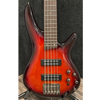 Used Ibanez SR375E 5-String Electric Bass Guitar, Aged Whiskey Burst