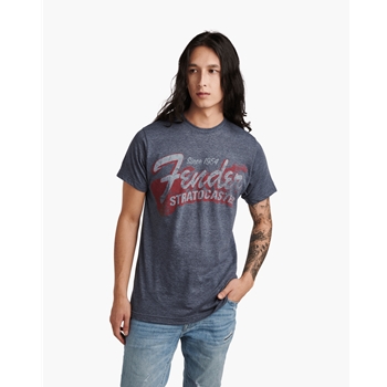 9101290 Fender Since 1954 Strat T-Shirt, Blue Smoke